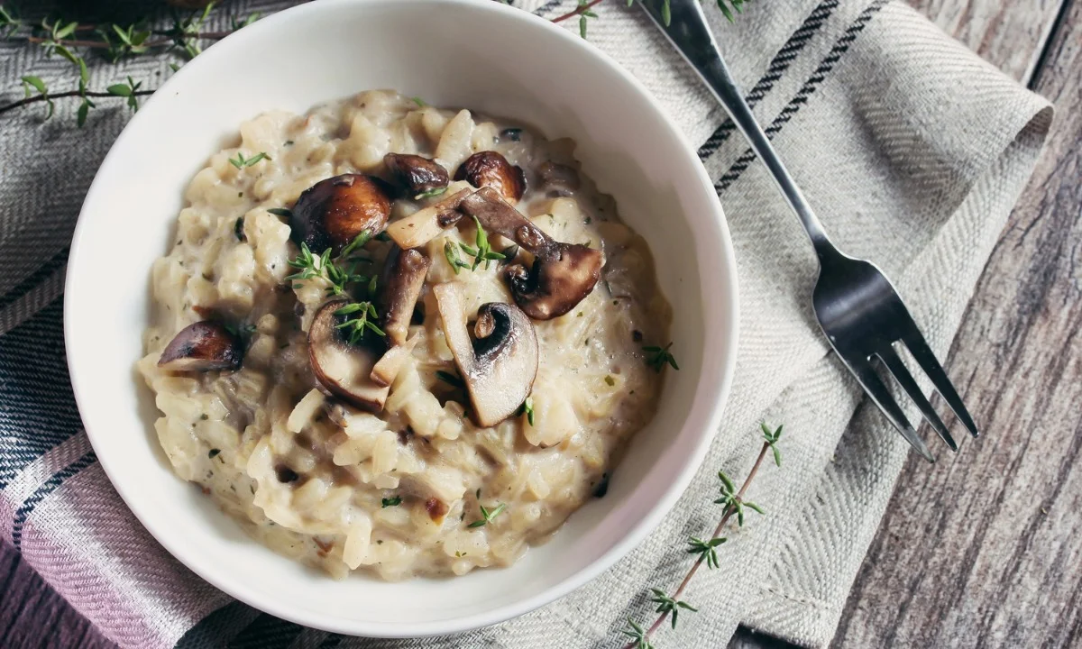 Champignon risotto is lekker gezond en plantaardig
