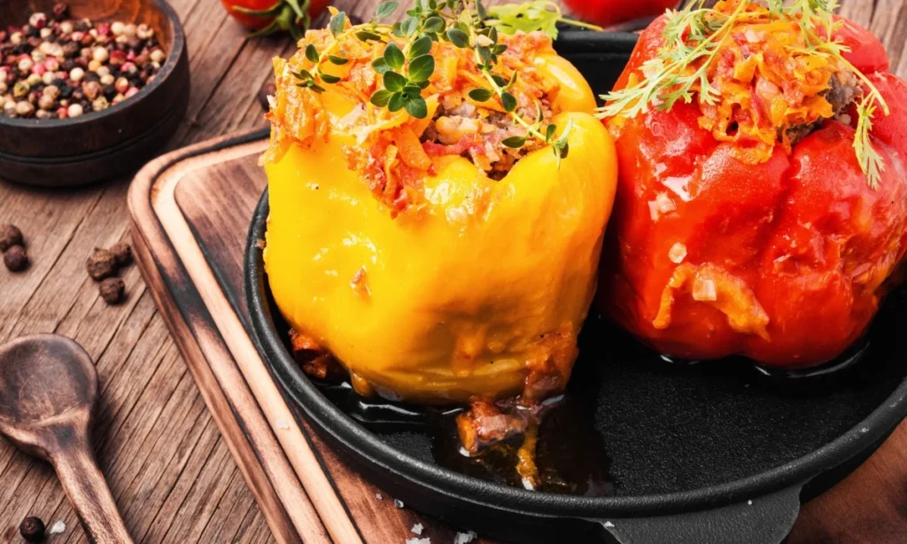 Gevulde paprika's zijn ideaal voor warme zomerdagen